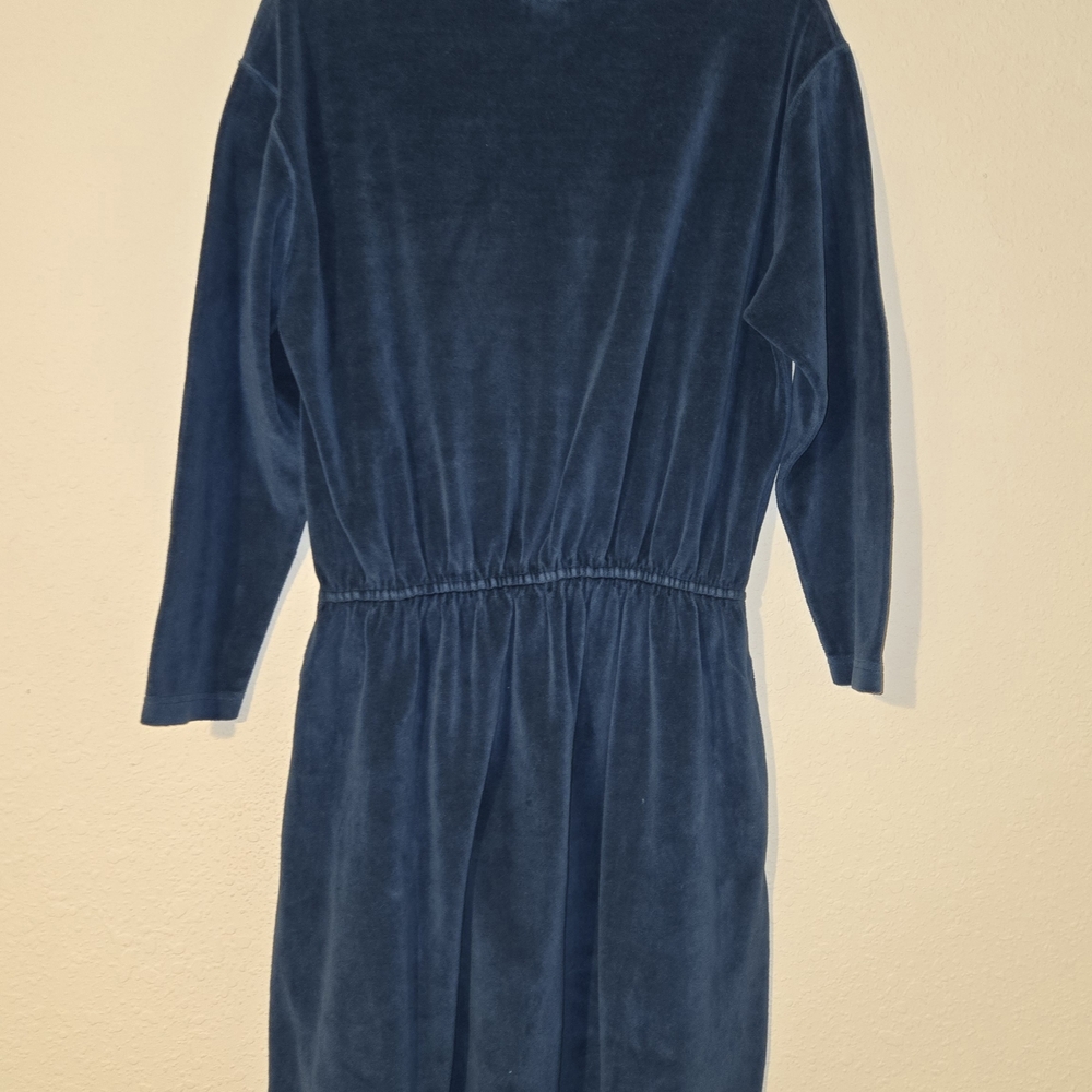 L.L. Bean Vintage Velvet Textured Blue Fabric